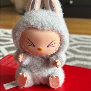 Adorable Gray Stuffed Bunny Toy